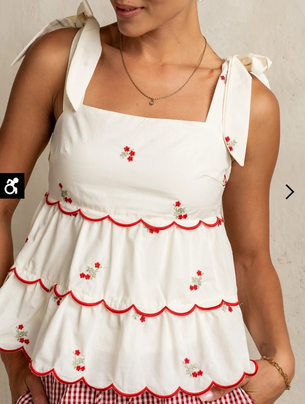 A Beautiful Tiered Camisole Embroidered Floral Farmers Daughter Twee Coastal